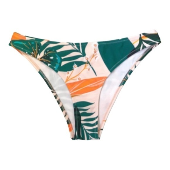 CUPSHE Bright Leafy Print Bikini Bottom - Picture 1 of 4